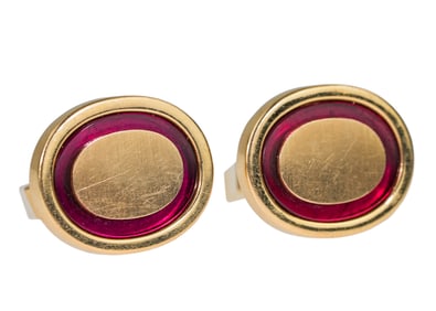 Ruby & 14k Gold Cufflinks