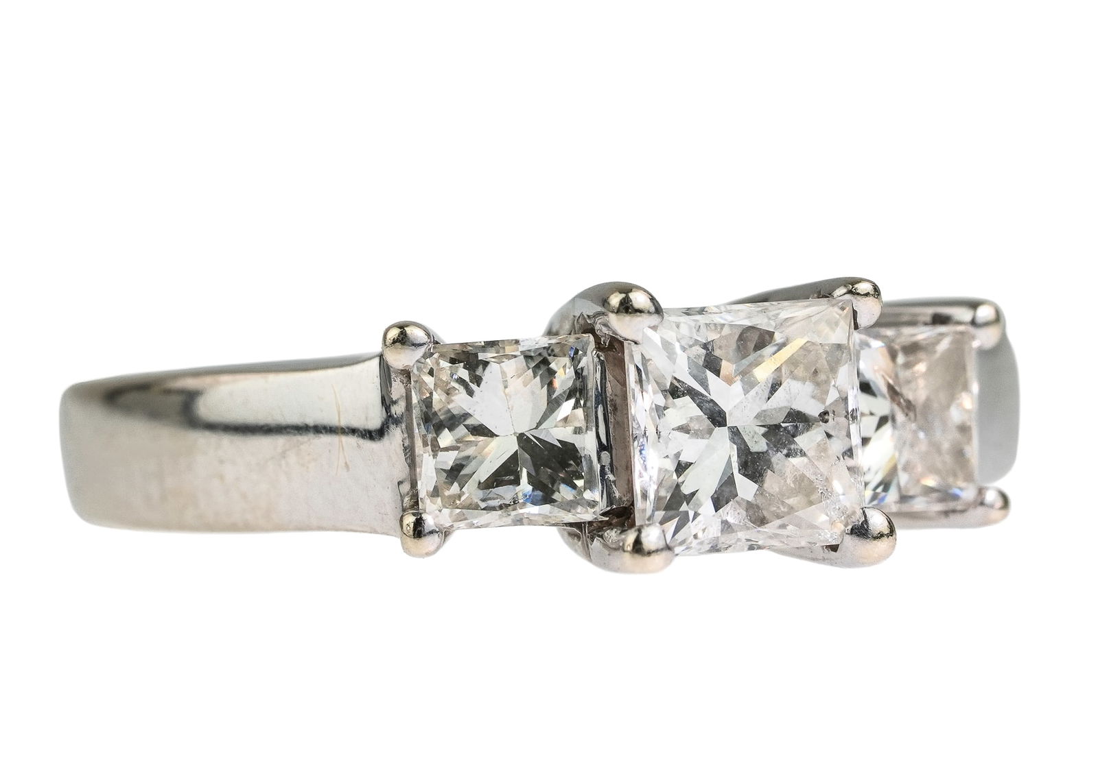 Asscher Cut 1.88 CT Diamond 3 Stone Engagement Ring (1 of 6)