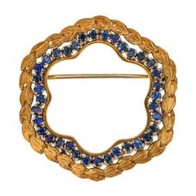 18k Italian Sapphire Wreath Pin