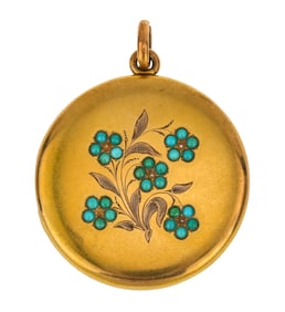 14k & Enamel Antique Locket