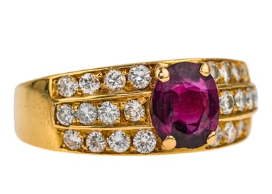 Amethyst Diamond & 18k Ring
