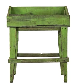 Country 20th c Pine Dry Sink in Green Paint