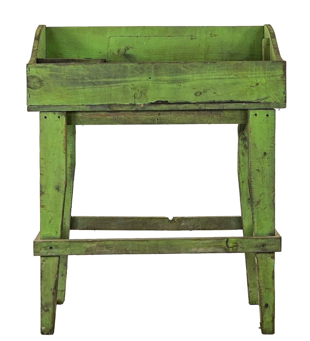 Country 20th c Pine Dry Sink in Green Paint (1 of 5)