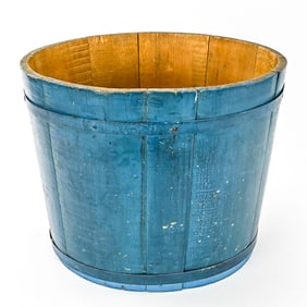 Early 20th c Vermont Blue Painted Bucket