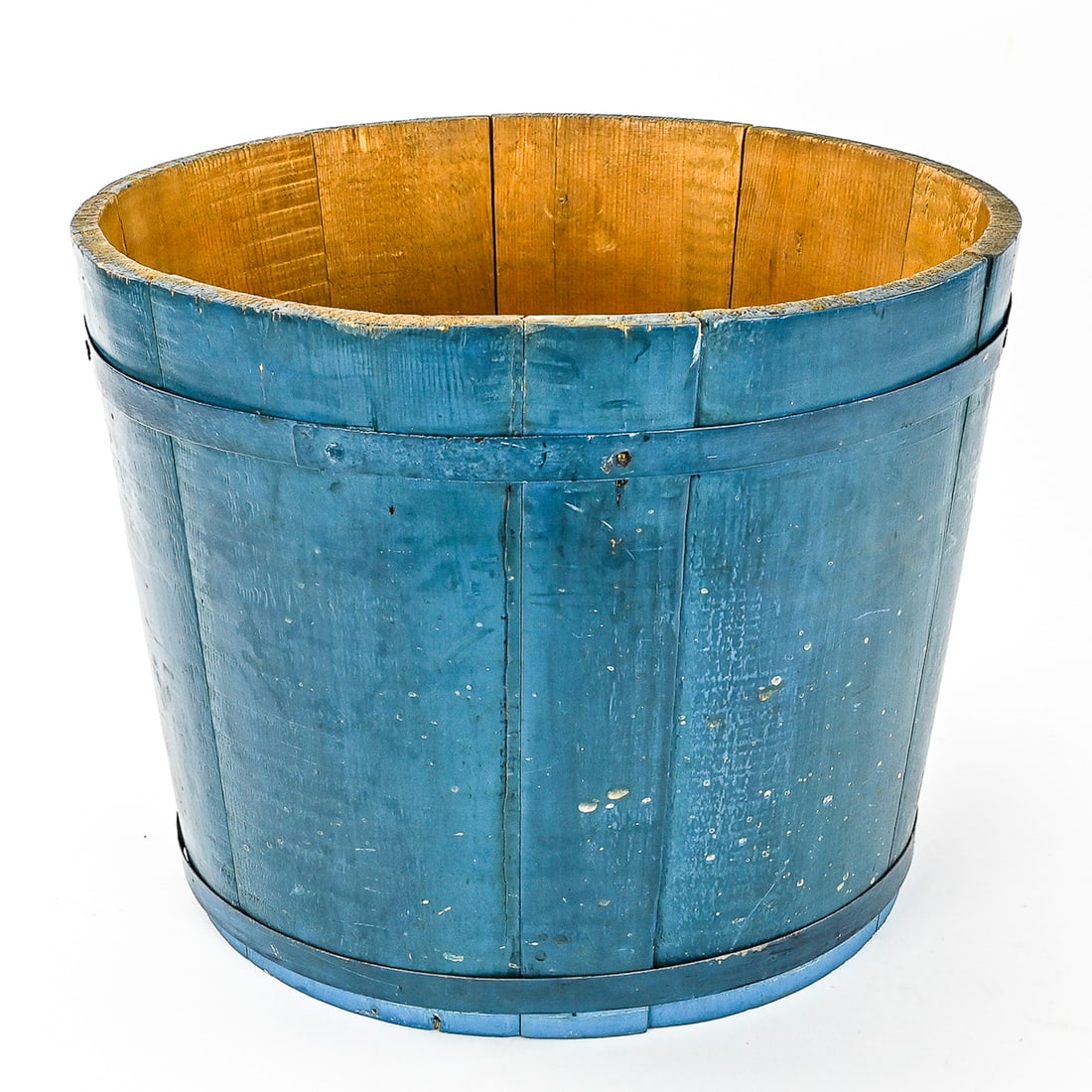 Early 20th c Vermont Blue Painted Bucket (1 of 5)