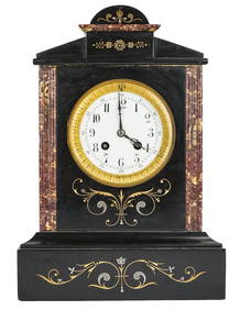 19th c French Slate & Marble Shelf Clock (1 of 5)