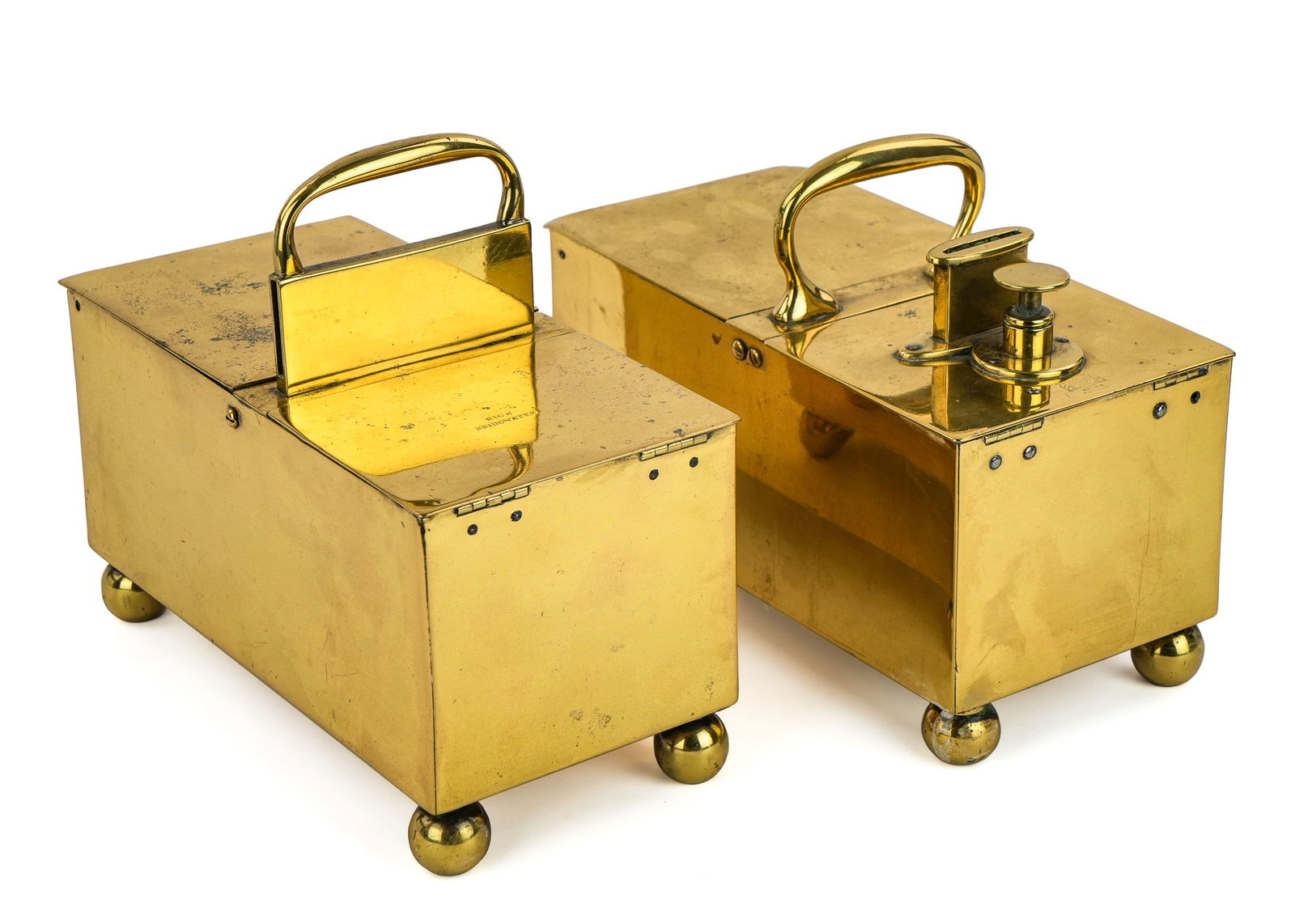 English Brass Tavern Tobacco Boxes (1 of 7)