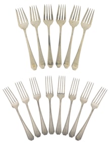 Two Sets of Sterling Silver Forks