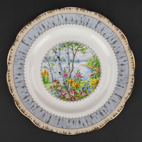12 Royal Albert Silver Birch Bone China Plates