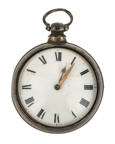 18th c Coin Silver Pocket Watch