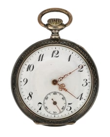 Coin Silver 15 Rubis Pocket Watch