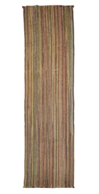 Mid 20th c Hand Woven Rag Rug Runner