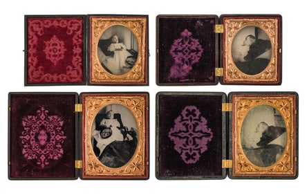 Four Sleeping Angel Tintypes