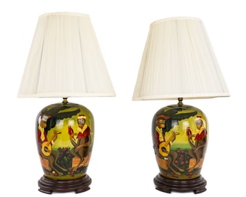 William Skilling Monkey Table Lamps