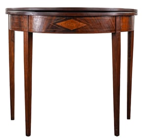 19th c New England Hepplewhite card table