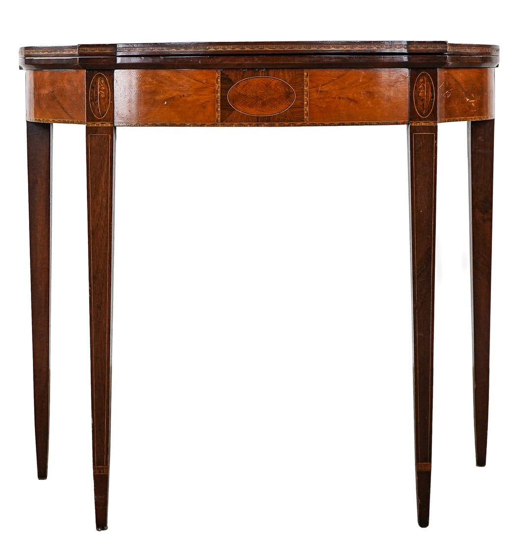 Circa 1920 New Hampshire/ North Shore Style Hepplewhite Card Table (1 of 6)