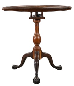 18th c Chippendale  Mahogany Birdcage Tilt Top Tea Table