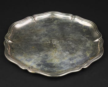 Continental 800 Silver Scalloped Round Tray