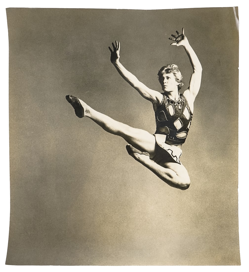 Scavullo Photo of Mikhail Baryshnikov: Scarce image by Francesco Scavullo large b&w photograph of Mikhail Baryshnikov (b 1948 Latvia), limited edition #16, signed by Scavullo, 17" x 15 1/2", unframed,