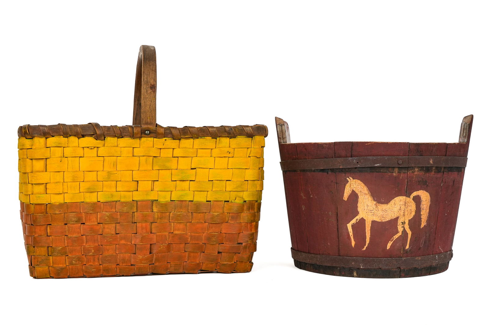 Folky Painted Bucket, Basket (1 of 7)