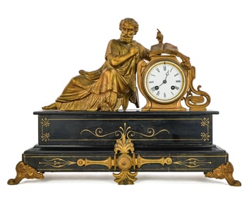 French Japy Freres Figural Mantle Clock