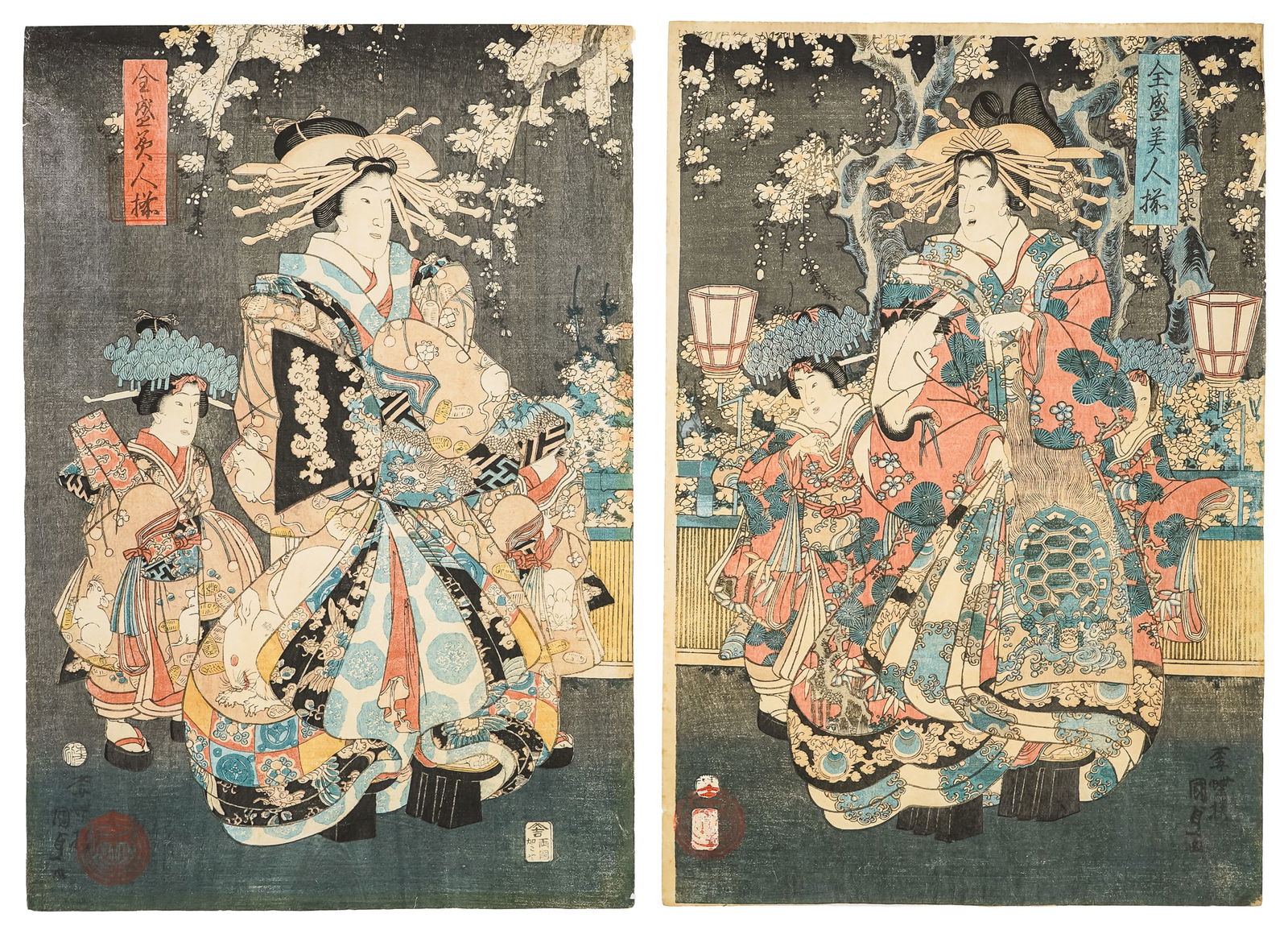 Two Utagawa Kunisada Ukiyo-e Woodblocks (1 of 11)