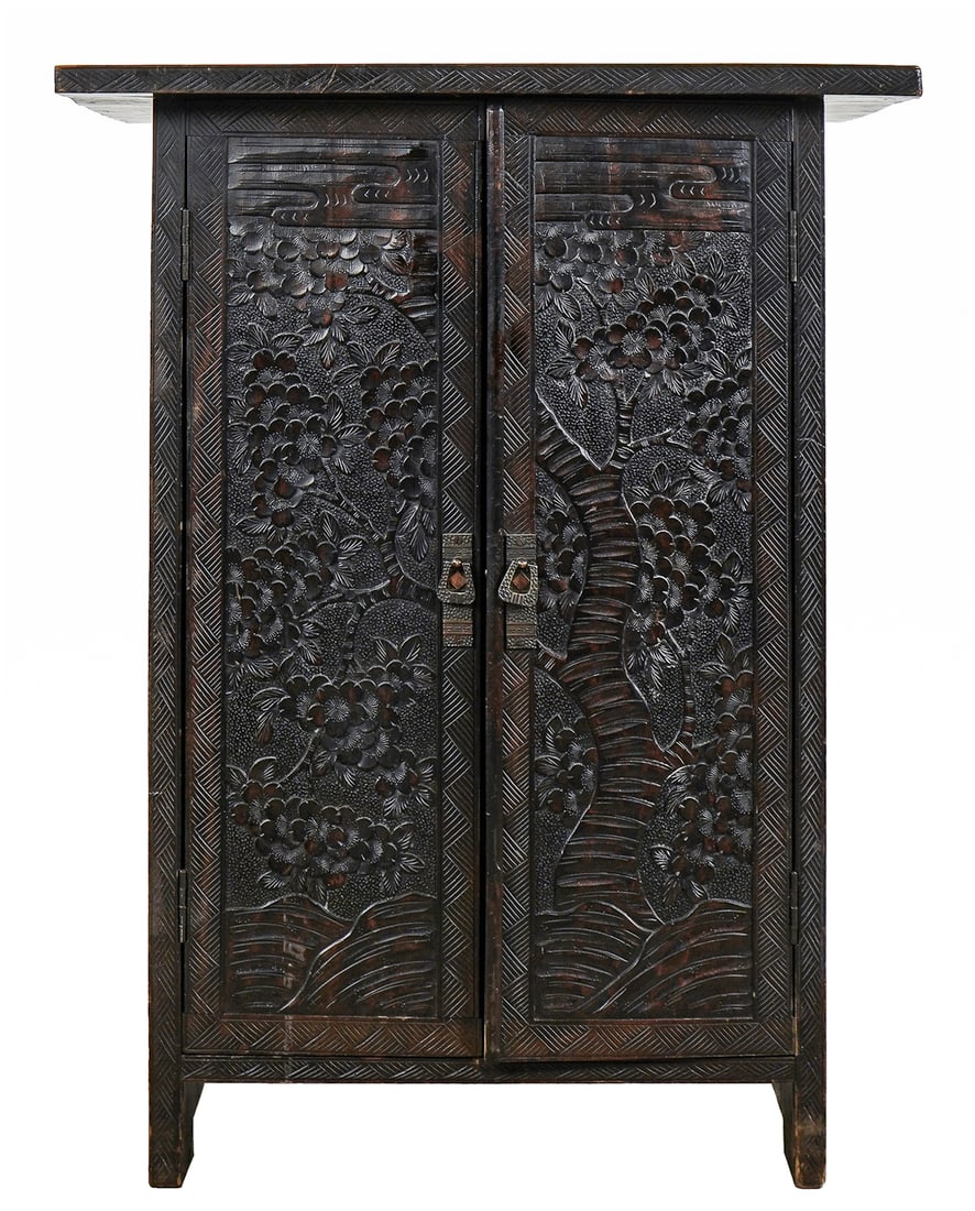 Early 20th c Chinese Zitan Wood Cabinet (1 of 5)