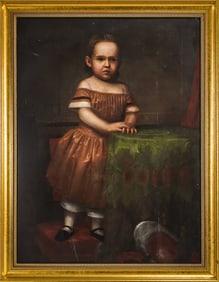 Aaron Dean Fletcher (VT/NY 1817-1902) Portrait of a Young Girl