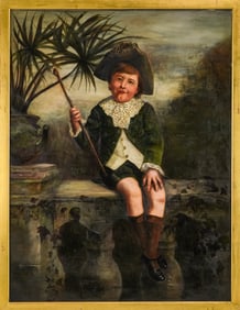 J F Thomas (EN 19th c ) Portrait of a boy