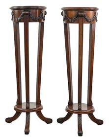 Pair of Irwin Custom Mahogany Fern Stands