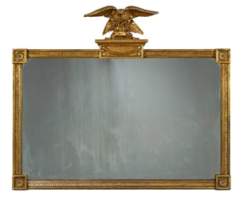 Federal Style Gilt Gesso Mirror with Patriotic Eagle