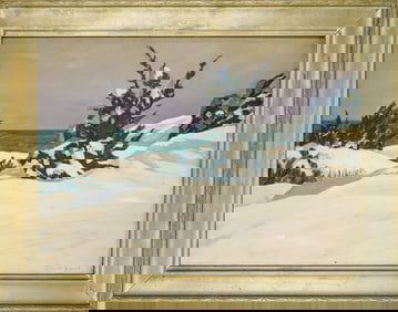 Edith Davol (ME 1875-1950) Winter Landscape