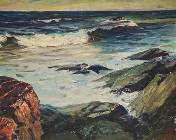 Edith Davol (ME 1875-1950) Seas off Ogunquit Maine