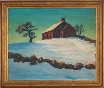 Edith Davol (ME 1875-1950) Winter Landscape