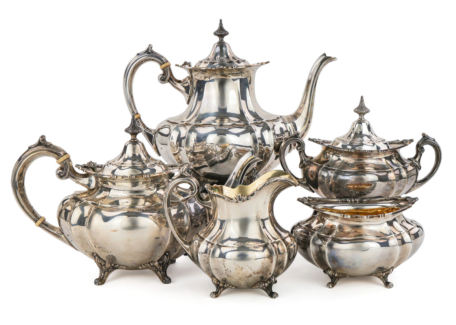 Reed and Barton Hampton Court Sterling Tea Set (1 of 8)