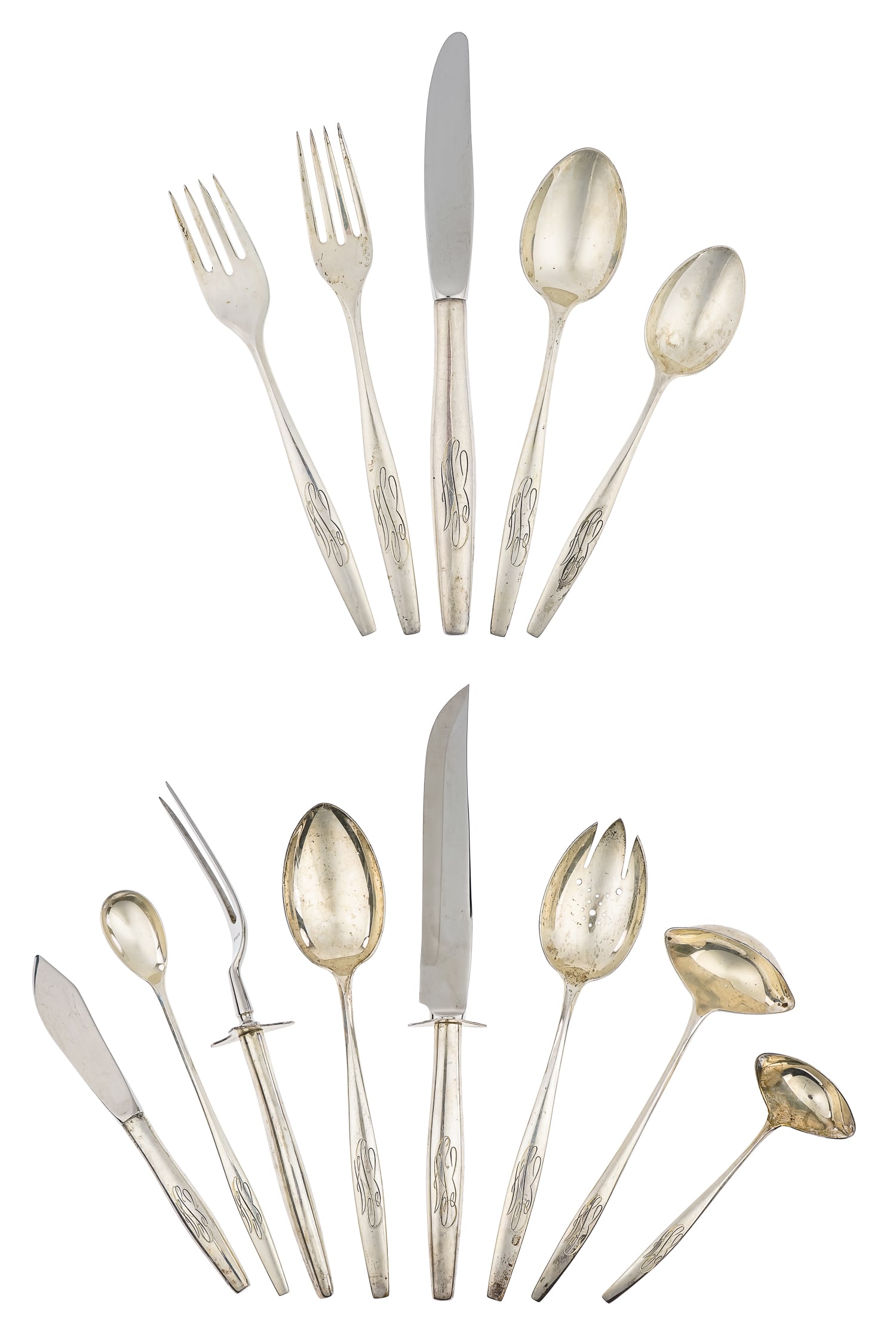 68 pcs. Kirk Sterling Silver Signet Flatware (1 of 7)