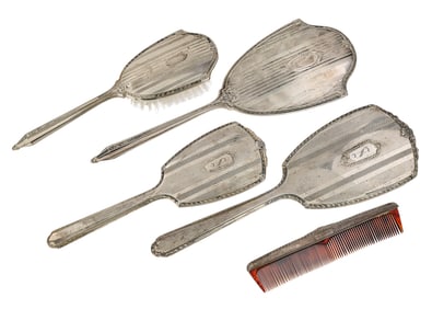 5 Neoclassical Sterling Silver Vanity Items