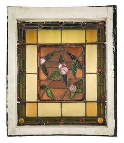 Late 19th c Stained Glass Turret Window