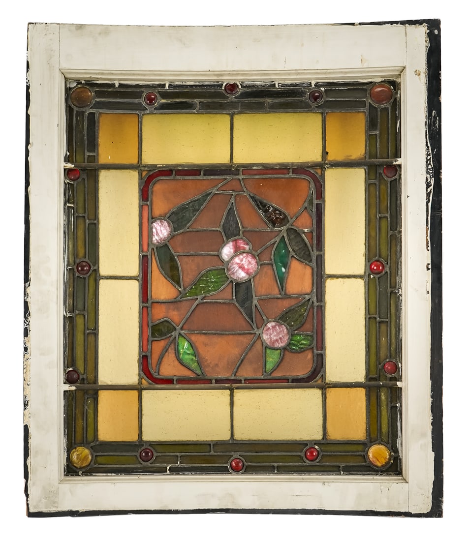 Late 19th c Stained Glass Turret Window (1 of 4)