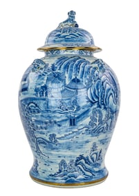 Large Maitland-Smith Blue & White Vase