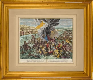 18th c Dutch School Biblical Engraving- Pharaoh's Host