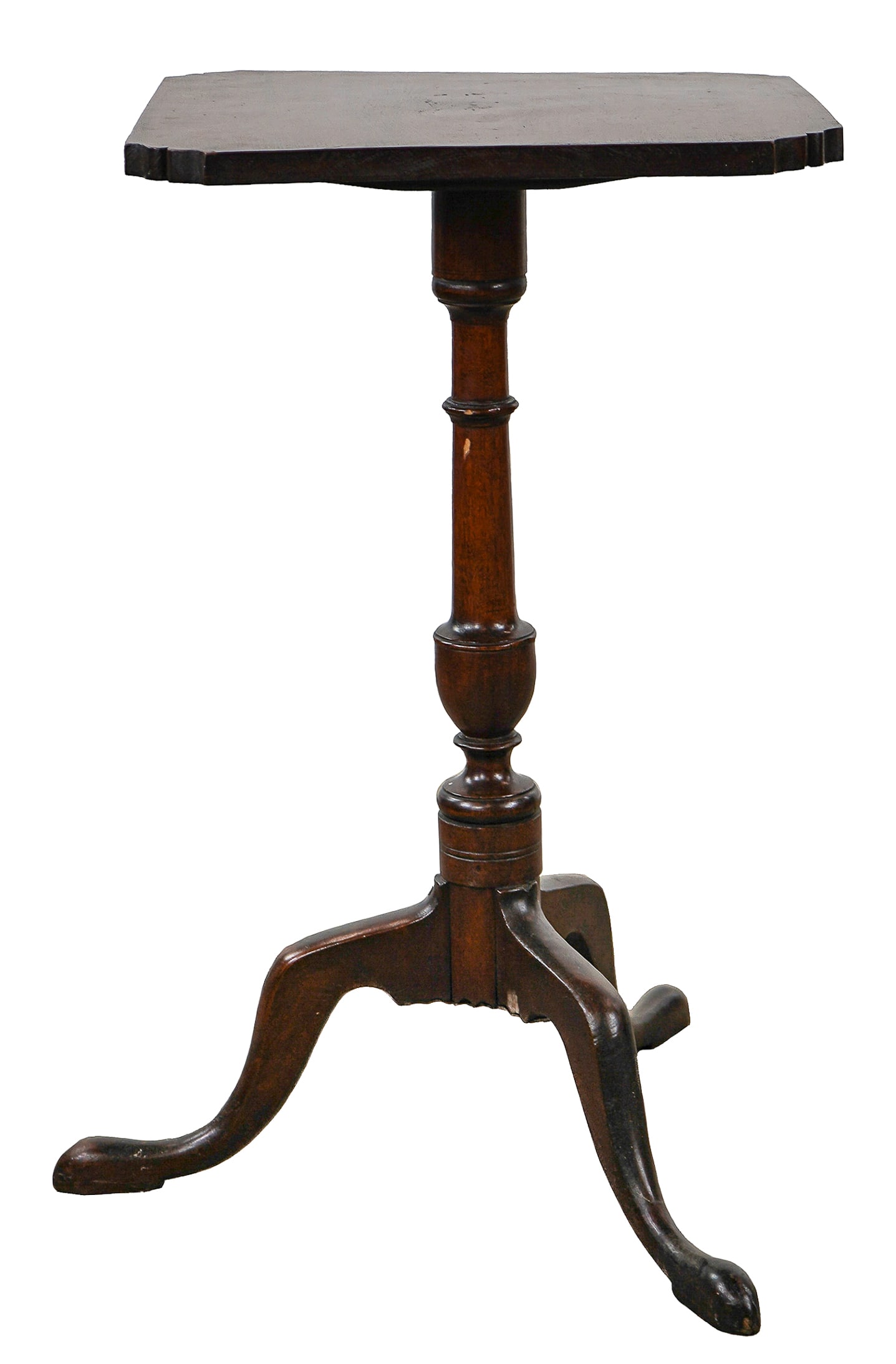 18th c Queen Anne Snake Foot candle stand (1 of 5)