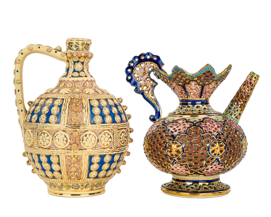 2 Fischer Hungarian Art Pottery Mantel Ewers (1 of 7)