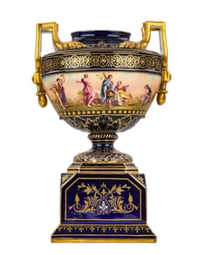 Royal Vienna Porcelain Garniture Urn