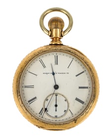 Ca. 1883 Elgin 14k Open Face Pocket Watch