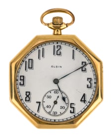 14k Elgin Open Face Pocket Watch
