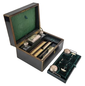 19th c French Cased Toiletries Case