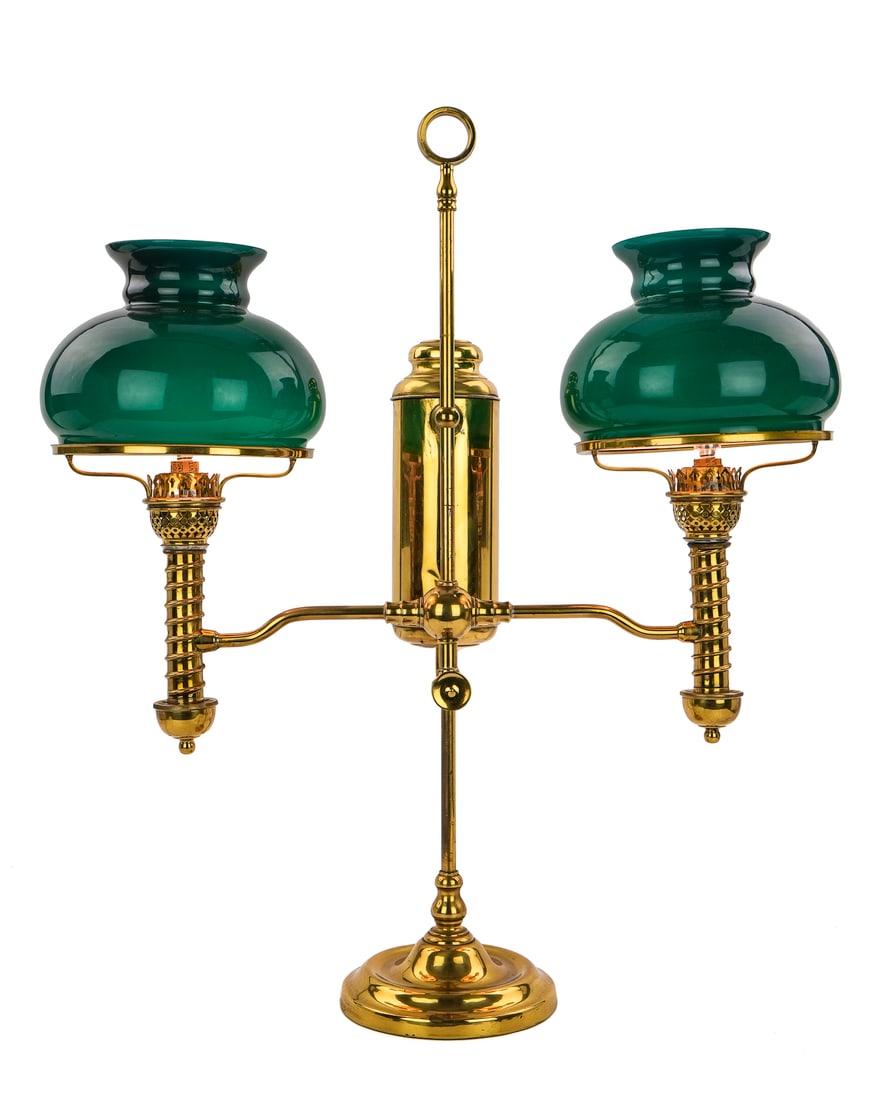 Gilt Brass Double Student Lamp (1 of 6)
