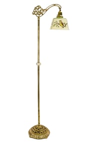 Brass Floor Lamp with Owl Shade