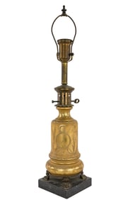Gold Gilt Porcelain Warrior Table Lamp